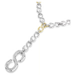 Dextera strandage Round cut, White, Mixed metal finish